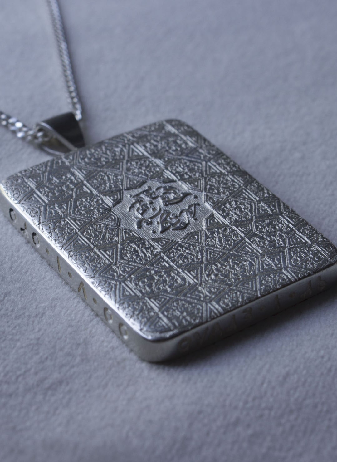 Book necklace platinum silver hidden compartment